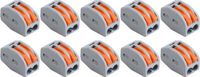 BES LED Lasklem Set 10 Stuks - 2 Polig met Klemmetjes - Grijs/Oranje