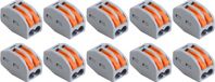 BES LED Lasklem Set 10 Stuks - 2 Polig met Klemmetjes - Grijs/Oranje