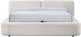 Vente-unique Lit avec rangement tissu beige 140 x 190 cm