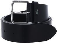 LACOSTE Leren riem Elegance Plain Leather Belt W110 Noir zwart