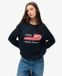 Superdry - Wijdvallende gebreide kabeltrui met vlag - Dames - Sweaters