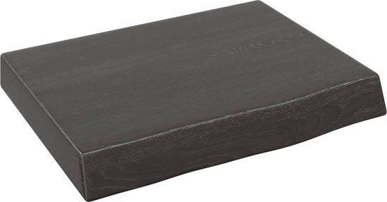 vidaXL Wandschap - 40x30x(2-6)cm - behandeld - massief - eikenhout - donkerbruin