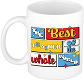 Bellatio Decorations Cadeau koffie/thee mok - de beste trainer/coach - van de wereld - wit - 300 ml - keramiek