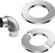 OEM Allecto Plus - Set van 2 roestvrijstalen buisafdekkingen | Radiatorbuisrozetten | Decoratieve afdekkingen voor kachelbuizen | RVS buisverbinders | Wandrozet van 100 mm voor douchebak