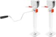 Châssis de camping/caravane cric - Hydraulique, set de 2 - Capacité de charge 1-2 tonnes - Hauteur réglable de 42-56 cm - Support pivotant à 90° - Blanc