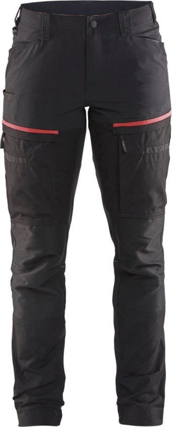 Blåkläder Servicewerkbroek met stretch voor dames 7166-1845 - Zwart/Rood - C42