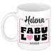 Bellatio Decorations Naam mok Helena - wit - Fabulous - keramiek - 300 ml - cadeau collega beker - cadeau