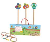 moses. Kruipkever ringwerpspel gazon & zandsteker, werpspel voor buiten met 3 houten stekers en 6 werpringen, behendigheidsspel in schattige look, outdoorspel voor kinderen vanaf 3 jaar
