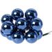 Decoris 50x Mini glazen kerstballen kerststekers/instekertjes donkerblauw 2.5 cm
