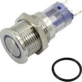 TRU COMPONENTS 1303028 LAS2GQPF-11E/B/12V/S/P Vandalismebestendige druktoets 48 V/DC 2 A 1x uit/(aan) Moment Blauw IP65