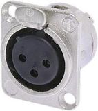 Neutrik XLR Chassisdeel, 3-polig femelle, argenté, nickelé, format D (NC3FD-LX)