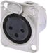 Neutrik XLR Chassisdeel, 3-polig femelle, argenté, nickelé, format D (NC3FD-LX)