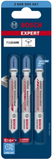 Bosch EXPERT T 118 AHM Jigsaw Blade - Stainless Steel - 3 Pieces