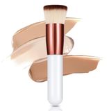 GlasFlength Vloeibare foundationkwast, contouring, grote professionele make-upkwast, kabuki, perfect voor het mengen van vloeibare crème, poeder of cosmetica, voor vrouwen (wit)