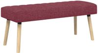 vidaXL Kanaalgeplooide Bank Wijnrood 110 x 40 x 46 cm Stof