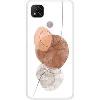Redmi 9C One line bruin beschermende siliconen case