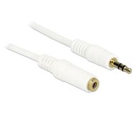 Inline 3.5mm Jack stereo audio verlengkabel - wit - 2 meter