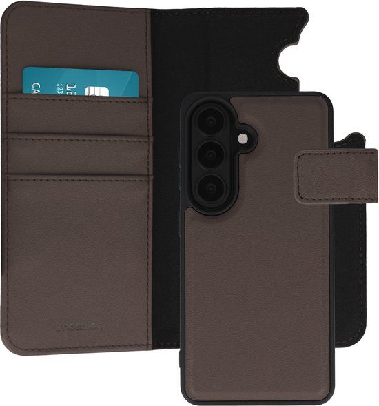 imoshion Hoesje - Geschikt voor Samsung Galaxy S26 - Uitneembare 2-in-1 Luxe Bookcase - Bruin