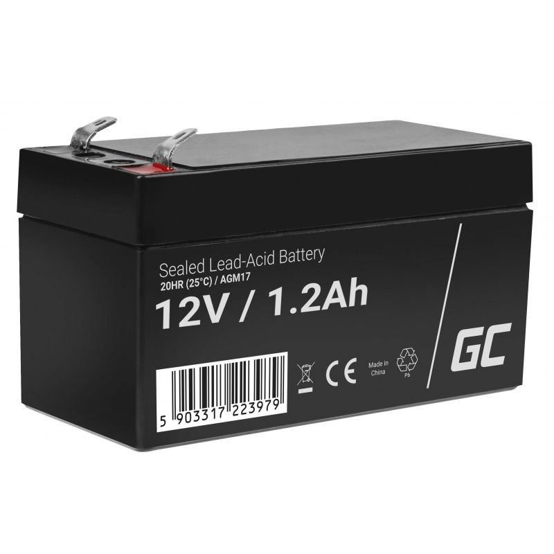 GREEN CELL AGM17 UPS-accu 12V 1.2Ah - Zwart