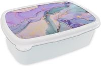 MuchoWow Broodtrommel - Wit - Lunchbox - Kunststof - 18x12x6 cm - BPA-vrij
