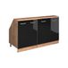 Vicco Rion Set de meubles pour mur incliné – 140 cm Set de 2 corps de meubles 60 cm de profondeur Noir laqué brillant