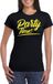 Bellatio Decorations T-shirt voor dames - Party Time - Zwart - Geel Glitter - Carnaval - Maat M