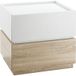 Icecat Table de chevet empilable table de nuit table d'appoint avec 2 tiroirs pour chambre à coucher, salon - blanc et naturel