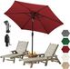 Parasol voor balkon 2,7 m – Metalen frame, UV-beschermend, Rot
