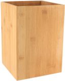 Tendance Poubelle de salle de bain - 7.5L - brun clair - bambou - 26 cm