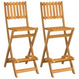VidaXL Tabourets de jardin pliables 2 pièces bois d'acacia massif