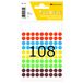 TopStick 1351 multifunctionele labels/markeerpunten rond, set van 10 (Ø 8 mm, 50 velles, papier, mat) zelfklevend, permanente markering stippen voor handschrift, 5.400 puntstickers, kleurrijk