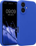 kwmobile Apple iPhone 16 TPU Backcover met siliconen coating - Baltisch Blauw