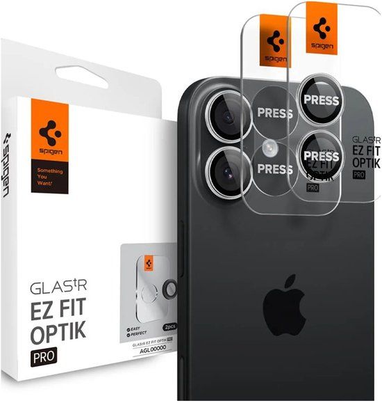 Spigen Camera Lens Protector Geschikt voor iPhone 17 / 16 / 16 Plus - Glas.tR EZ Fit Optik Pro - 9H Tempered Glass - Gemakkelijke Installatie - Zilver 2-Pack