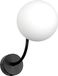 ESTI LAB Lampe murale noire, abat-jour en verre blanc. Modèle 15-143