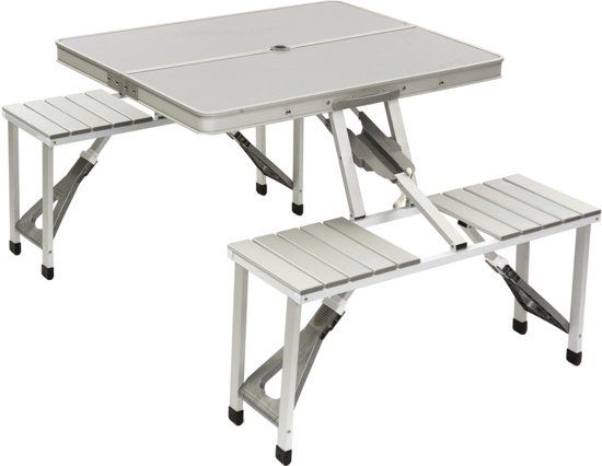 Bo-Camp Family Tafel - Aluminium - Inklapbaar - Grijs