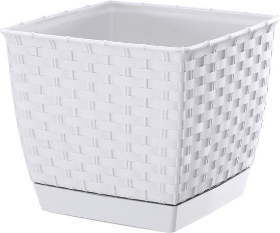 Prosperplast Ratolla Square Bloempot - 19x19x16cm - Wit