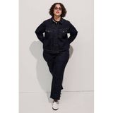 Zizzi high waist straight leg jeans Plus Size - donkerblauw