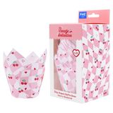 PME Vintage tulpen voor muffins, kerspatroon, 24 stuks