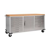 Seville Classics UltraHD Verrijdbare werkbank met 12 laden, voor kantoor, garage, werkplaats, 182,9 x 50,8 x 95,2 cm, graniet