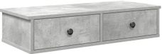 vidaXL Wandschap met lades - 80x31x17 cm - Bewerkt hout - Betongrijs