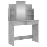 vidaXL Kaptafel met Spiegel - Betongrijs - 96x39x142 cm