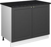 Vicco Wastafelkast Fame-Line, Anthrazit-Gold Landhaus/Wit, 100 cm, WB Antraciet