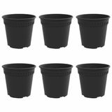 vidaXL Ronde Bloempot 6 st Zwart Ø 19 x 16,5 cm Kunststof