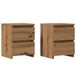 vidaXL Nachtkastjes 2 stuks, 30x30x40cm, bewerkt hout, artisanaal eikenkleur