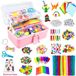 Knutselset enfants - 3000 pièces - Boîte à trésors de bricolage à 3 couches - Chenilles, paillettes et perles - Dès 3 ans