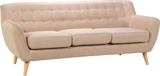 Beliani MOTALA - 3-zitsbank - Beige - Retro & Vintage - Stof