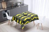 Bonamaison Tafelkleed, Anti-Mold, Sneldrogend, Waterdicht, 100% Polyester Tafellaken, Neon Geel, Rook, 140 x 140 Cm