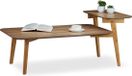 Relaxdays Salontafel Bamboe - Houten Salontafel - Met Plank - Bijzettafel - Laag - Naturel