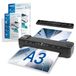 Lamineerapparaat Pro Lamineerapparaat A3 A4 A5 A6 A7 Pro ultrasnel warm en koud tot 2 x 150 micron, instelbare temperatuur voor professioneel gebruik, pakket met 100 A4-hoezen + 100 hoezen A3 + 1 snijmachine