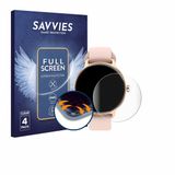 Savvies - Screenprotector voor Yoever Smartwatch 1.27" - Folie Beschermfolie transparant volledig dekking 4 Stuks